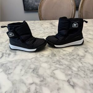 Sorel Kids Black and White Winter Boots